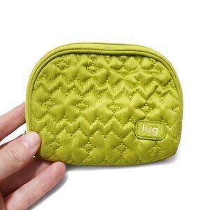 LUG Quilted Zip-Up Mini Pouch Coin Purse Carry-All Colorful Lemon Lime 5" x 4"